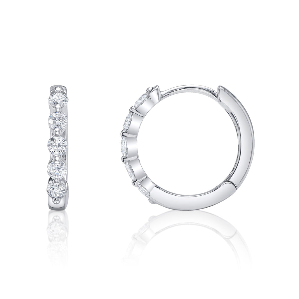 0.24CT 14K W/G DIAMOND HUGGIE EARRING