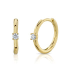 0.08CT 14K Y/G DIAMOND HUGGIE EARRING