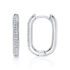 0.18CT 14K W/G DIAMOND OVAL HOOP EARRING