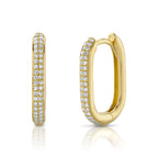 0.18CT 14K Y/G DIAMOND OVAL HOOP EARRING