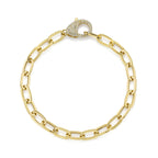0.41CT 14K Y/G DIAMOND PAPER CLIP LINK BRACELET