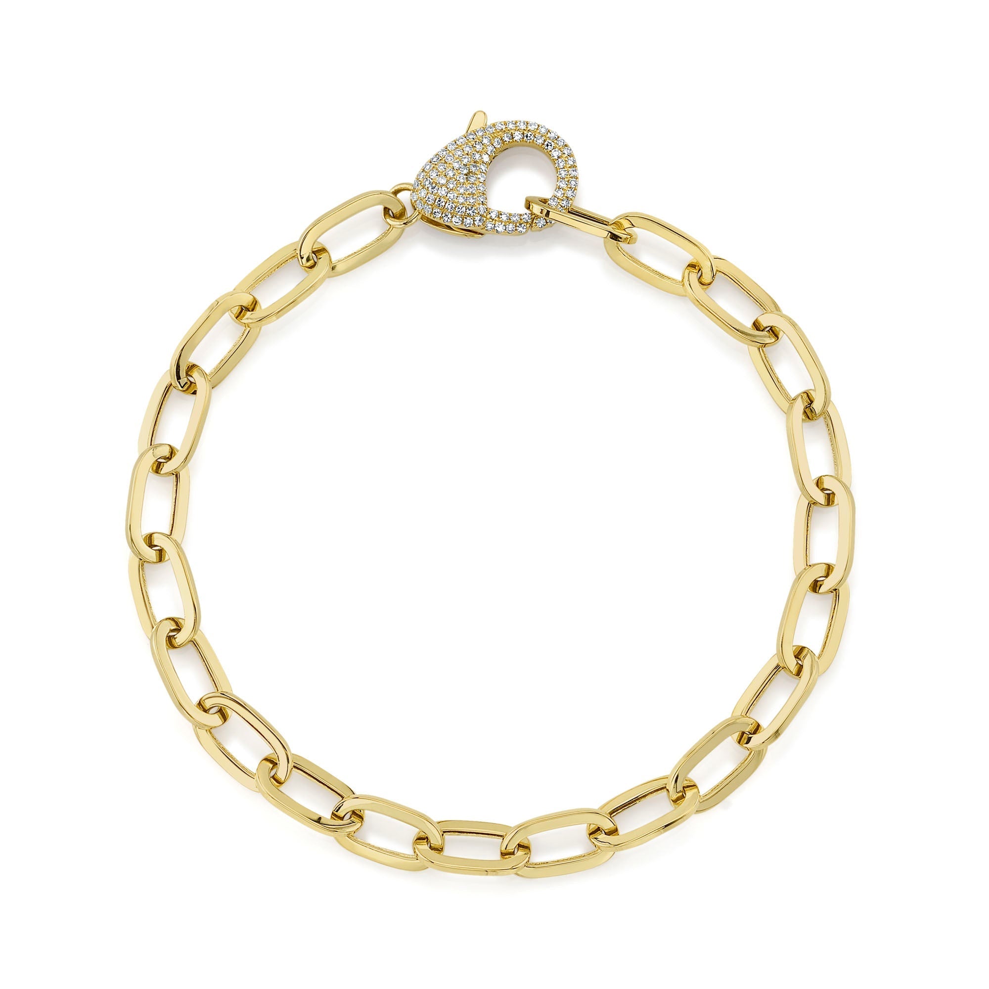 0.41CT 14K Y/G DIAMOND PAPER CLIP LINK BRACELET