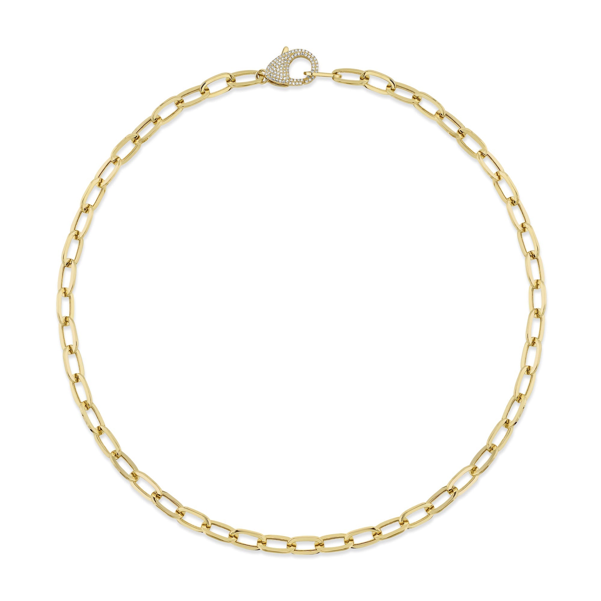 0.42CT 14K Y/G DIAMOND PAPER CLIP LINK NECKLACE