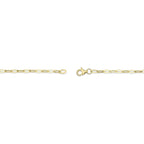 14K Y/G CULTURED PEARL PAPER CLIP LINK BRACELET