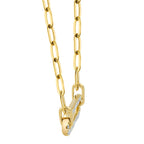 0.26CT 14K Y/G DIAMOND PAPER CLIP LINK NECKLACE