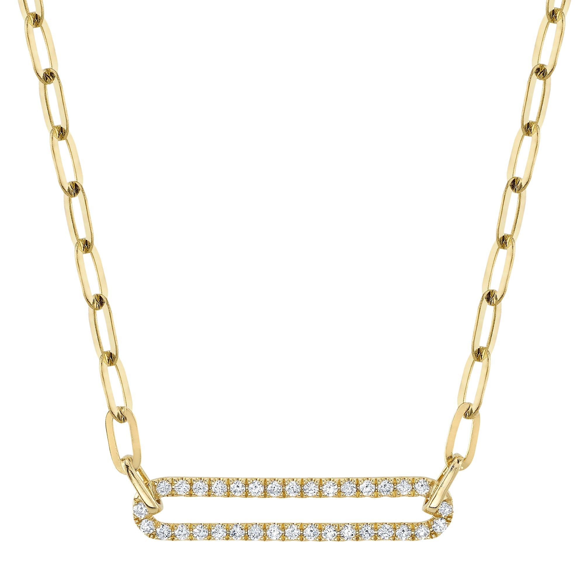 0.26CT 14K Y/G DIAMOND PAPER CLIP LINK NECKLACE