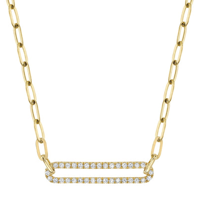 0.26CT 14K Y/G DIAMOND PAPER CLIP LINK NECKLACE