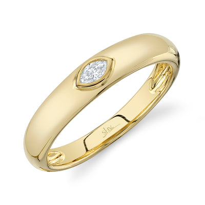 0.08CT 14K Y/G DIAMOND MARQUISE BEZEL BAND
