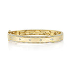1.08CT 14K Y/G DIAMOND BAGUETTE MARQUISE BANGLE