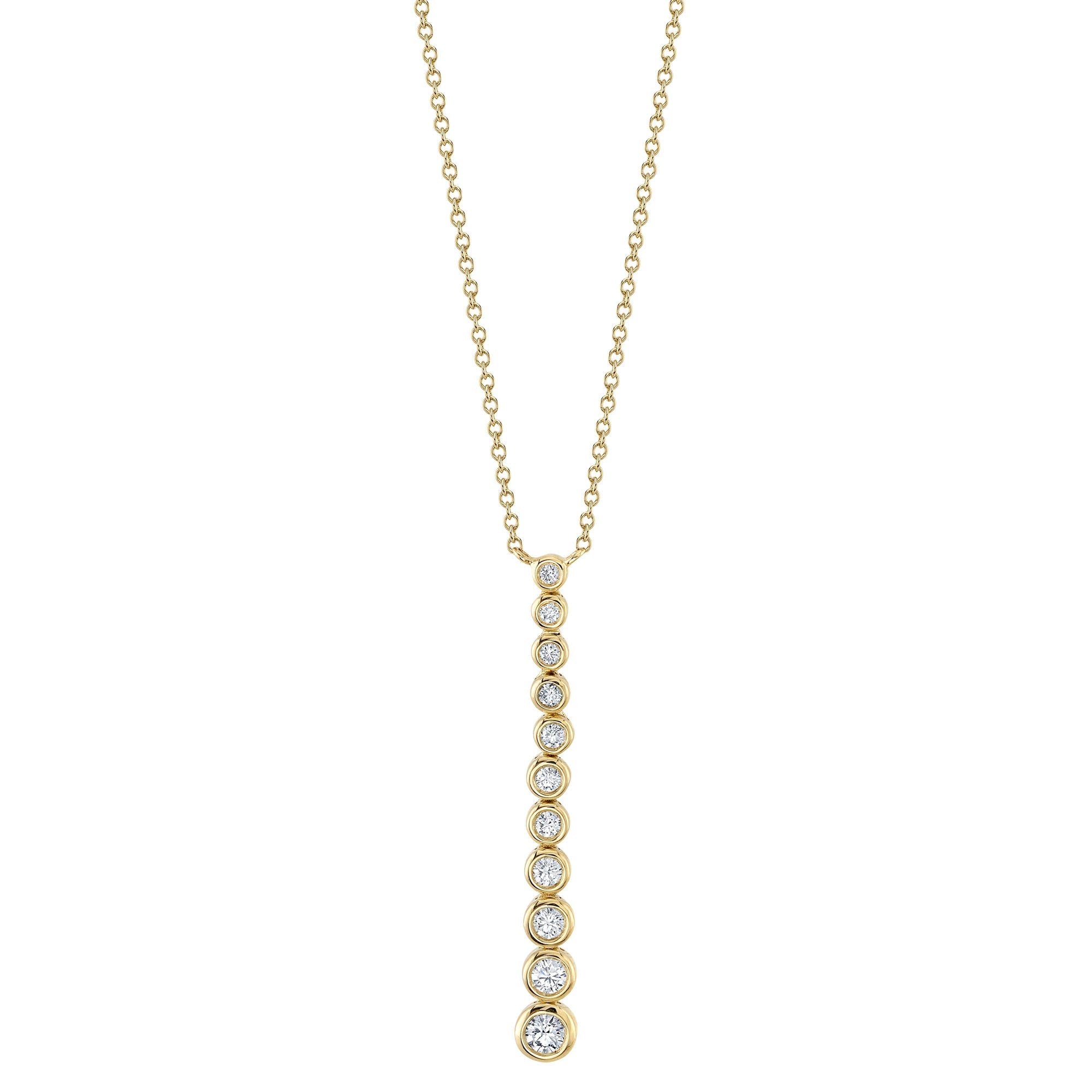 0.37CT 14K Y/G DIAMOND BEZEL JOURNEY NECKLACE