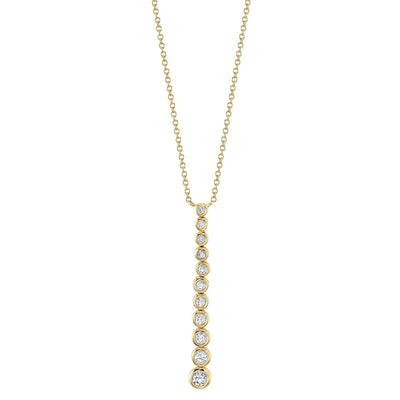 0.37CT 14K Y/G DIAMOND BEZEL JOURNEY NECKLACE