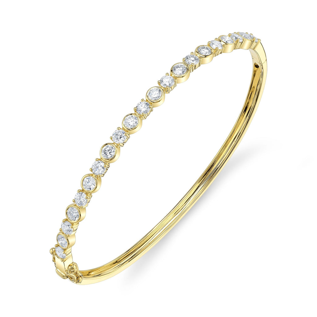 1.88CT 14K Y/G DIAMOND BEZEL BANGLE