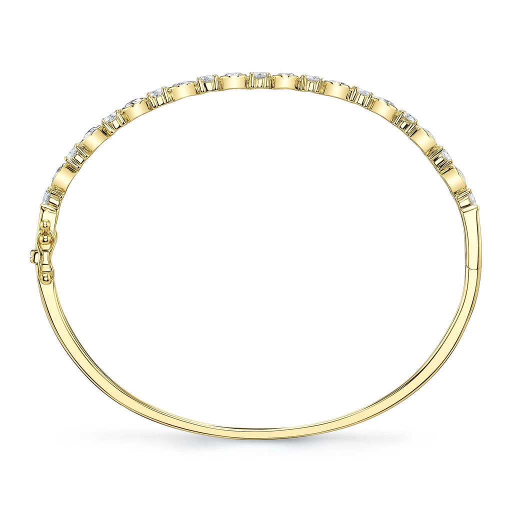 1.88CT 14K Y/G DIAMOND BEZEL BANGLE