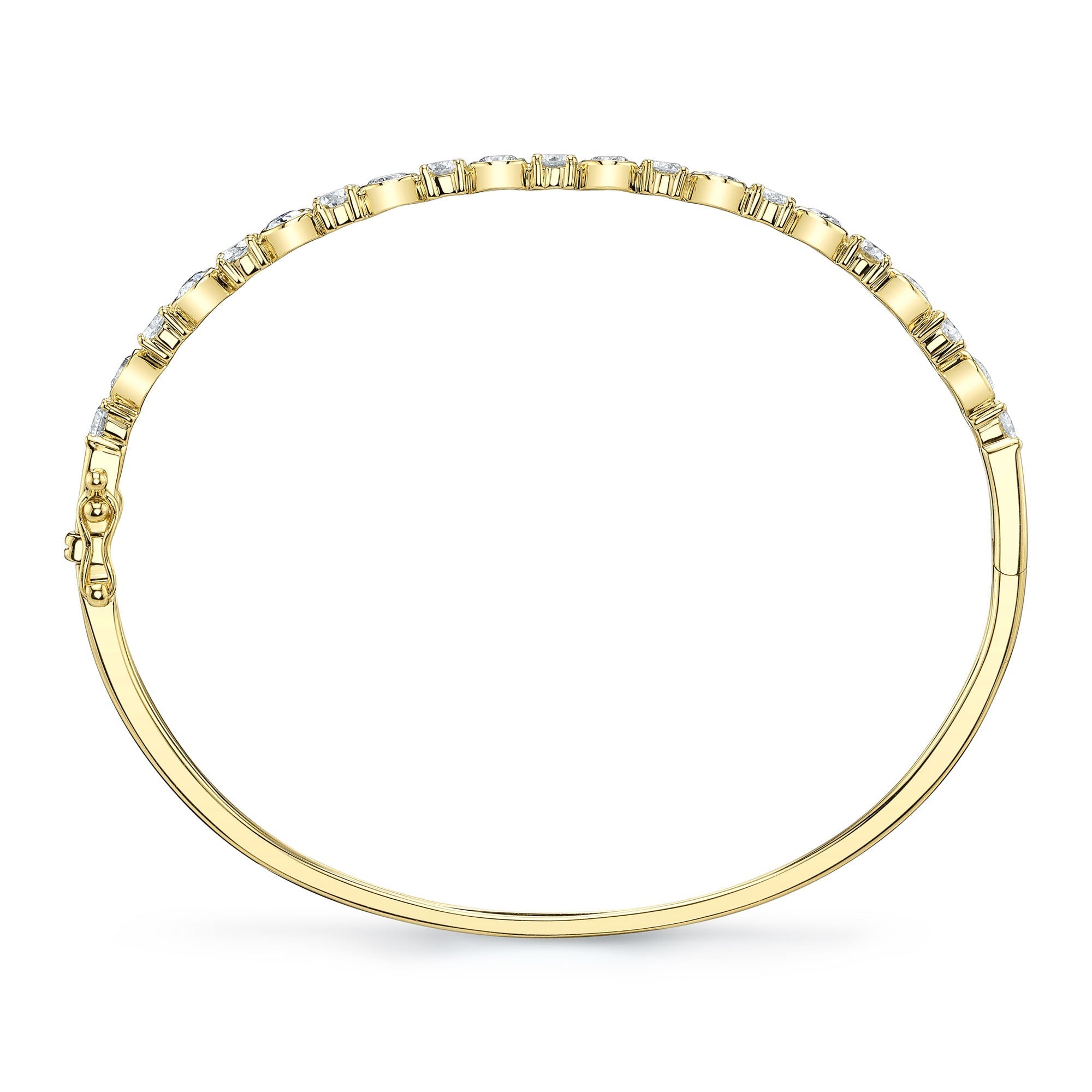 1.88CT 14K Y/G DIAMOND BEZEL BANGLE
