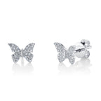 0.15CT 14K W/G DIAMOND BUTTERFLY STUD EARRING