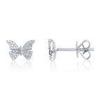 0.15CT 14K W/G DIAMOND BUTTERFLY STUD EARRING