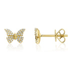0.15CT 14K Y/G DIAMOND BUTTERFLY STUD EARRING