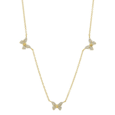 0.23CT 14K Y/G DIAMOND BUTTERFLY NECKLACE