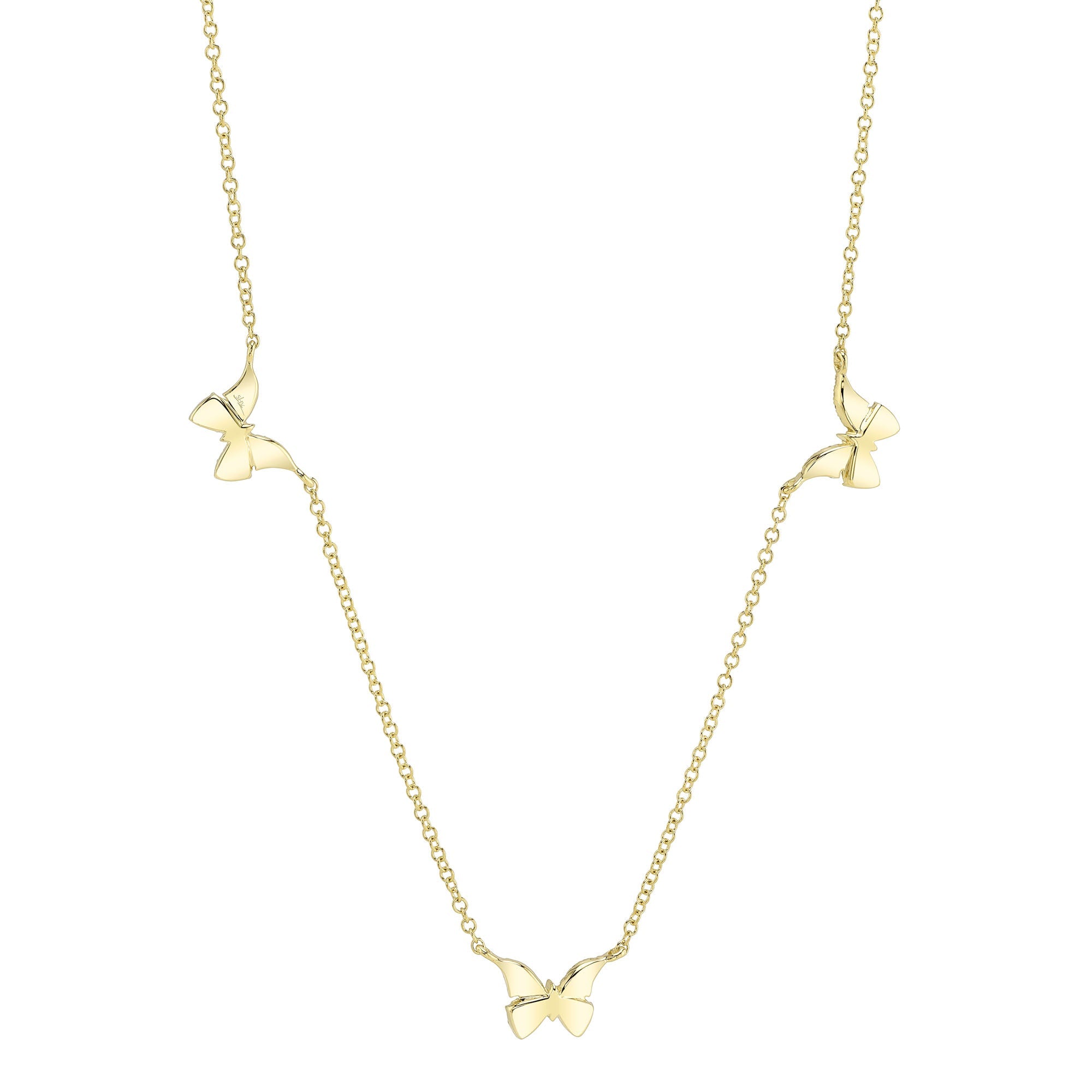 0.23CT 14K Y/G DIAMOND BUTTERFLY NECKLACE