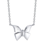 0.15CT 14K W/G DIAMOND BUTTERFLY NECKLACE