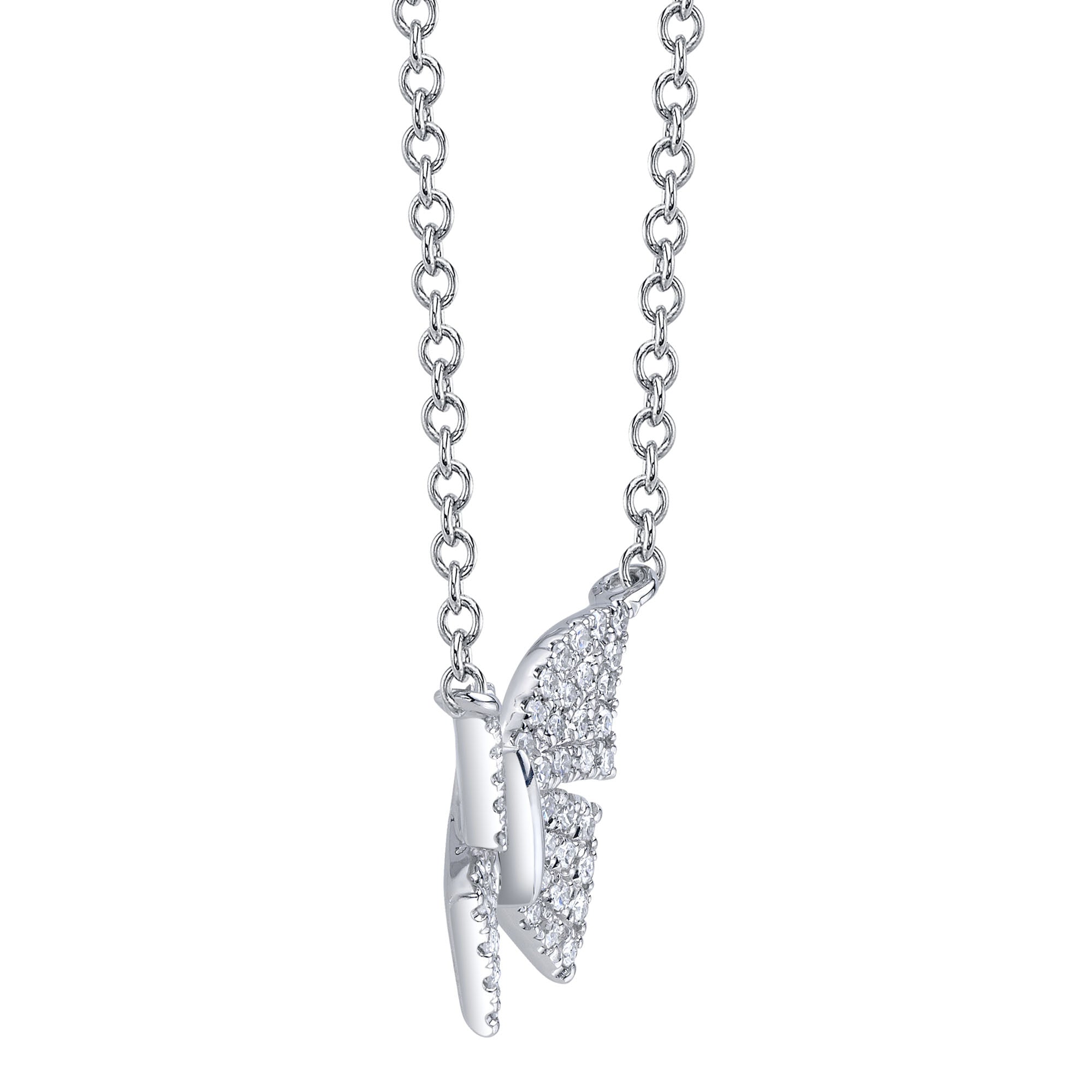 0.15CT 14K W/G DIAMOND BUTTERFLY NECKLACE