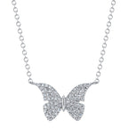 0.15CT 14K W/G DIAMOND BUTTERFLY NECKLACE
