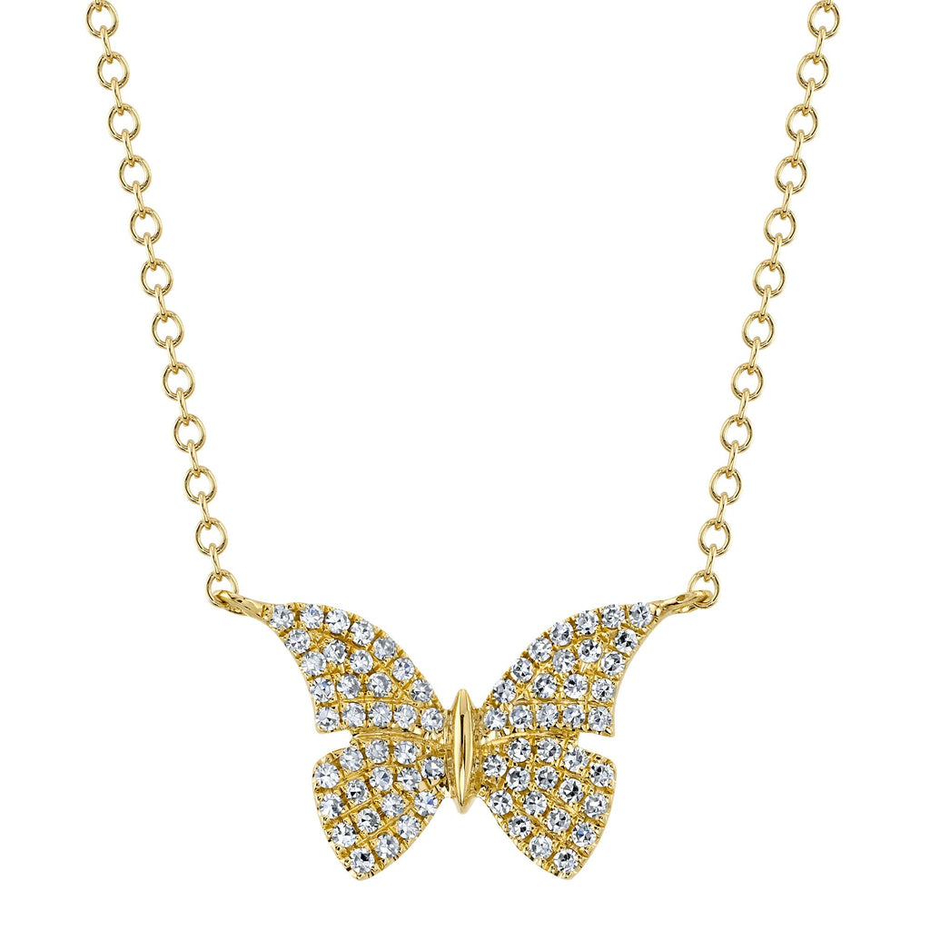 0.15CT 14K Y/G DIAMOND BUTTERFLY NECKLACE