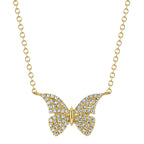 0.15CT 14K Y/G DIAMOND BUTTERFLY NECKLACE