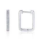0.27CT 14K W/G DIAMOND RECTANGLE HOOP EARRING