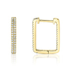 0.27CT 14K Y/G DIAMOND RECTANGLE HOOP EARRING