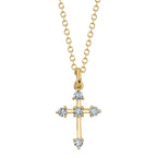 0.13CT 14K Y/G DIAMOND CROSS NECKLACE