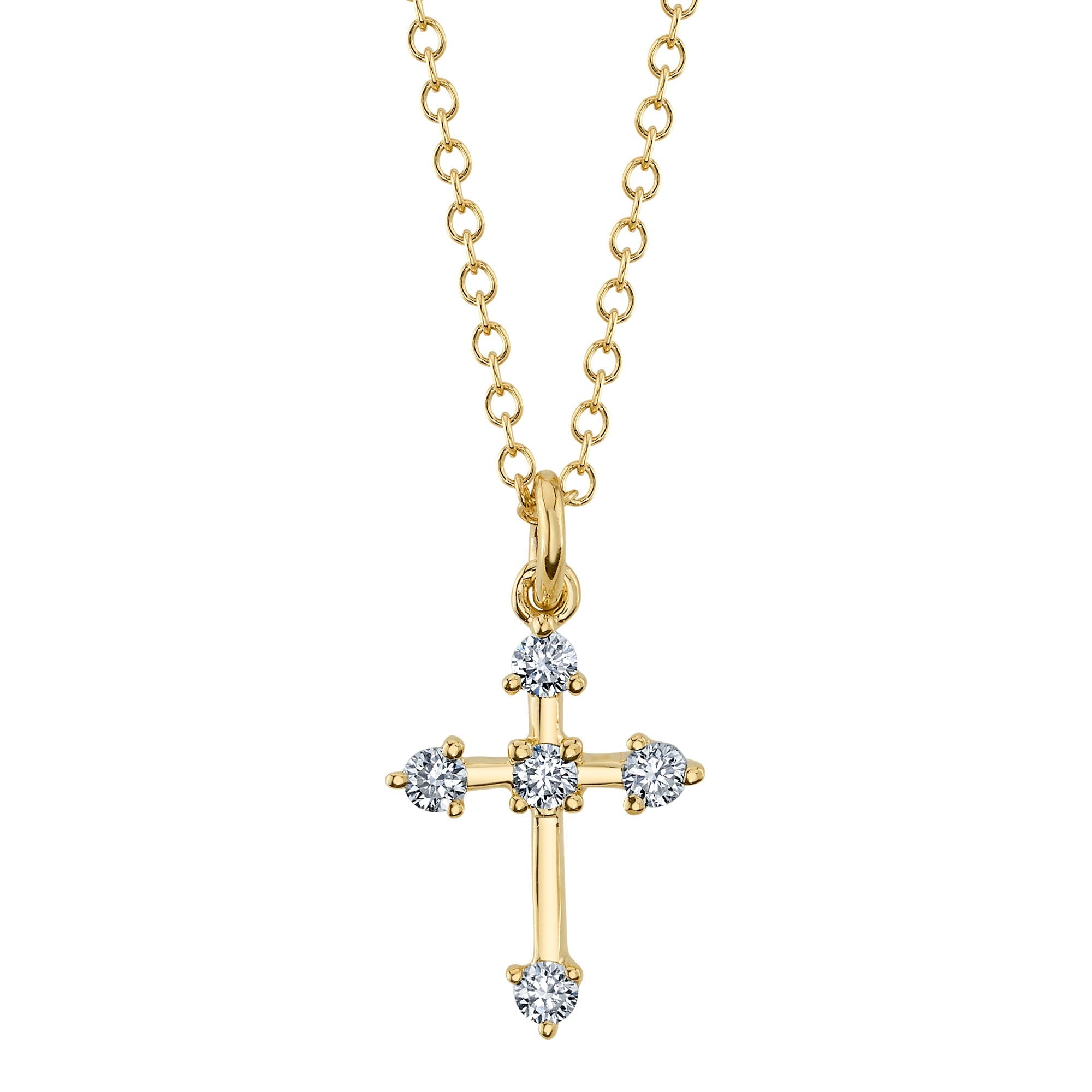 0.13CT 14K Y/G DIAMOND CROSS NECKLACE
