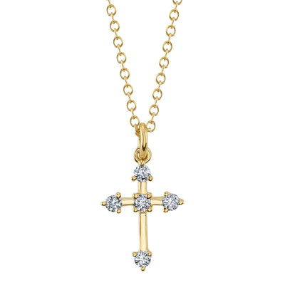 0.13CT 14K Y/G DIAMOND CROSS NECKLACE