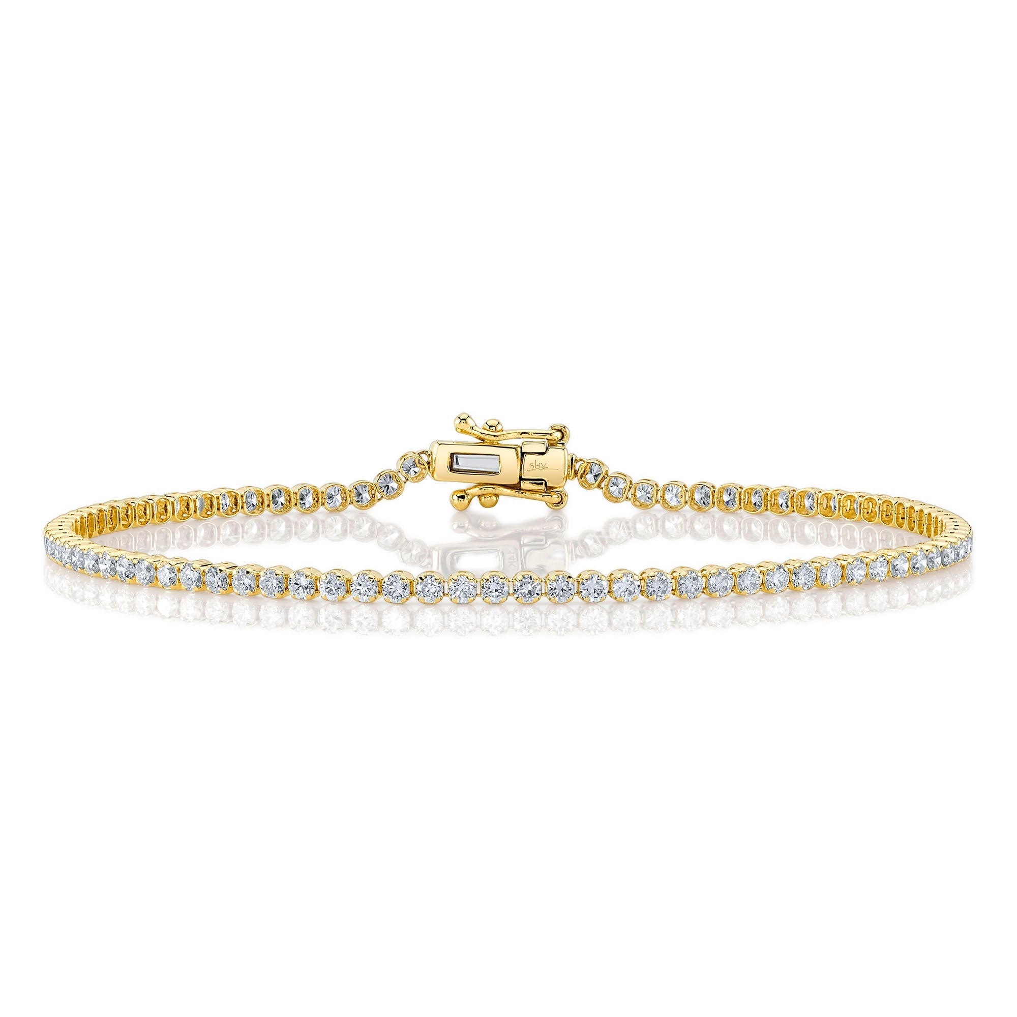 1.91CT 14K Y/G DIAMOND TENNIS BRACELET