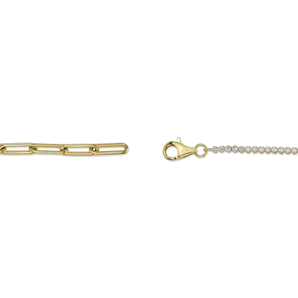 0.66CT 14K Y/G DIAMOND PAPER CLIP LINK BRACELET