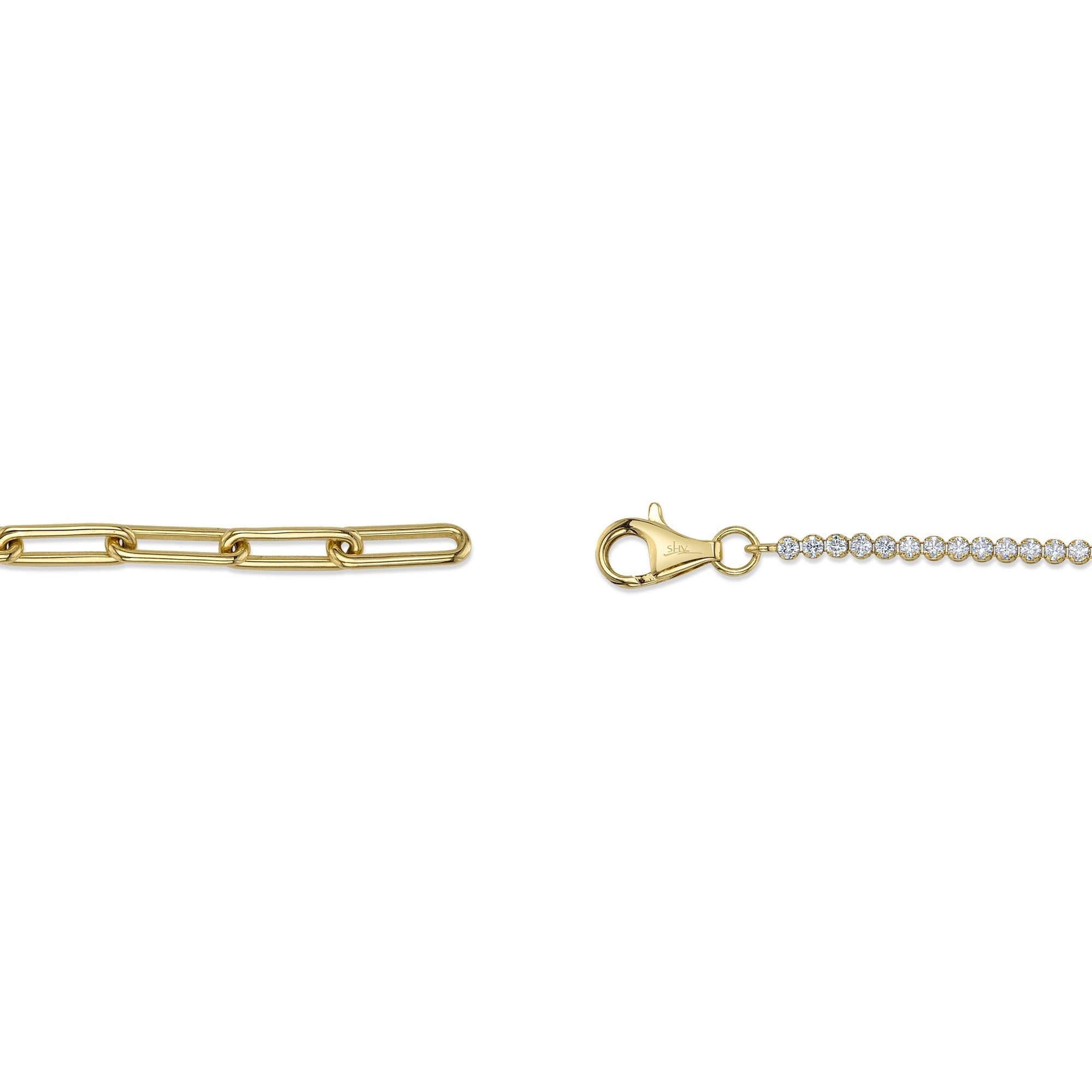 0.66CT 14K Y/G DIAMOND PAPER CLIP LINK BRACELET