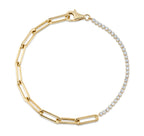 0.66CT 14K Y/G DIAMOND PAPER CLIP LINK BRACELET