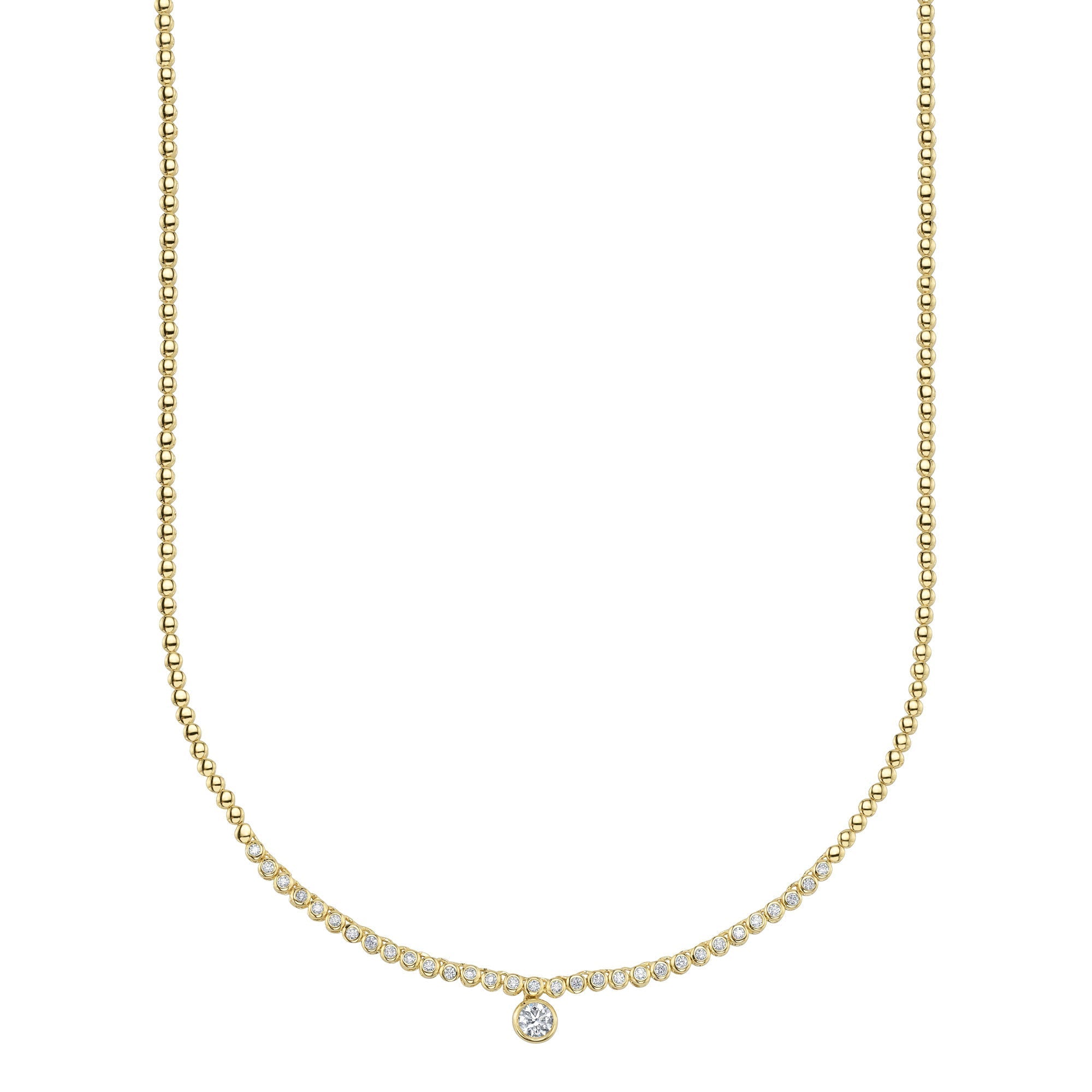 0.69CT 14K Y/G DIAMOND BEZEL NECKLACE