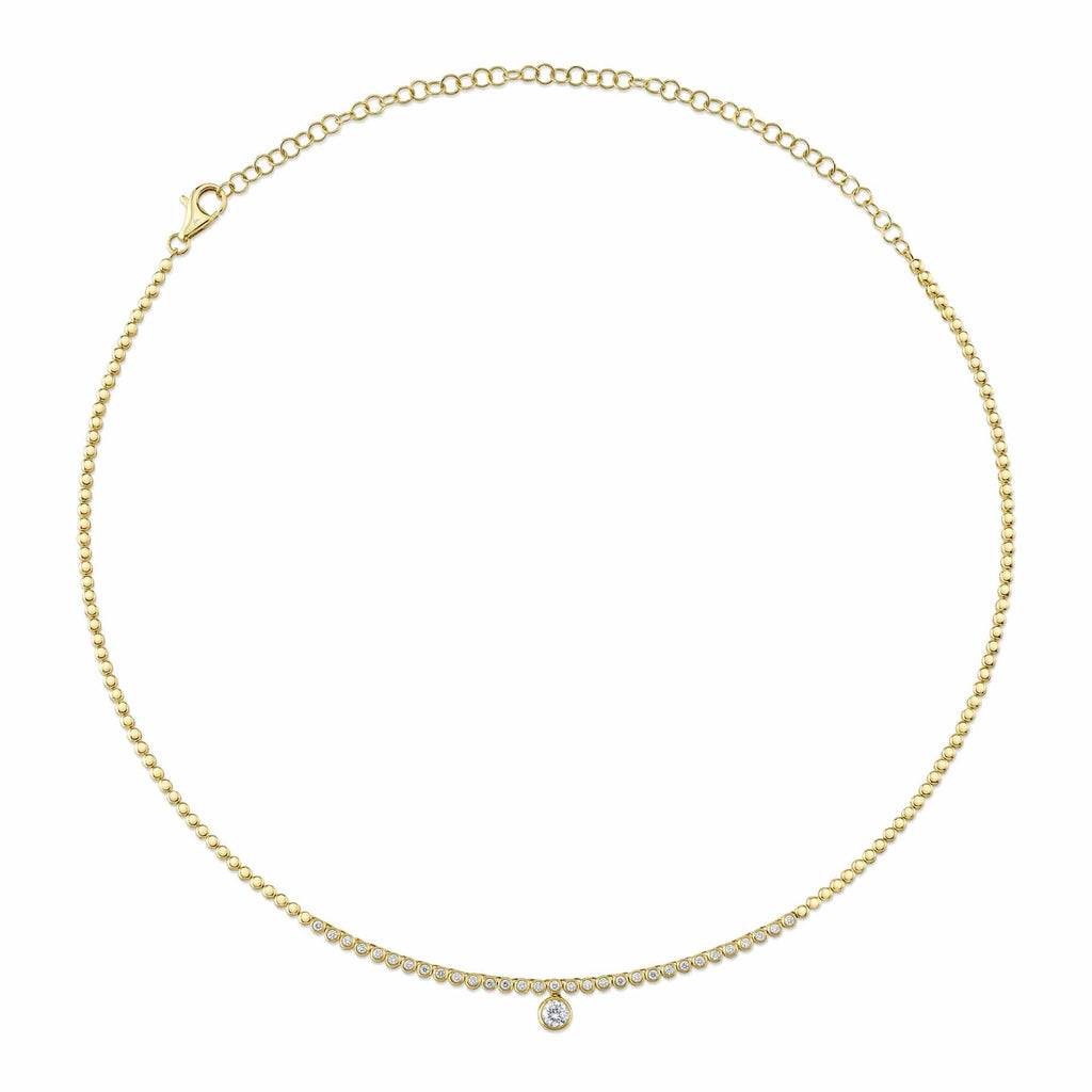 0.69CT 14K Y/G DIAMOND BEZEL NECKLACE
