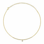 0.69CT 14K Y/G DIAMOND BEZEL NECKLACE