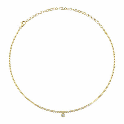 0.69CT 14K Y/G DIAMOND BEZEL NECKLACE