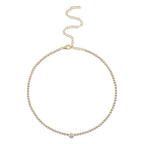 2.89CT 14K Y/G DIAMOND BEZEL TENNIS NECKLACE