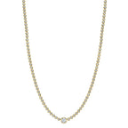 2.89CT 14K Y/G DIAMOND BEZEL TENNIS NECKLACE