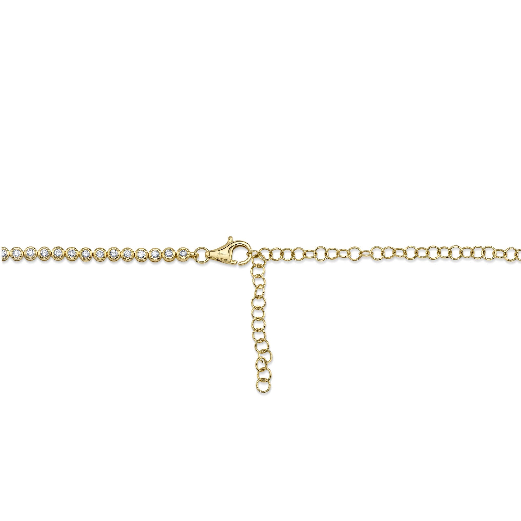 2.89CT 14K Y/G DIAMOND BEZEL TENNIS NECKLACE