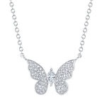 0.23CT 14K W/G DIAMOND MARQUISE BUTTERFLY NECKLACE
