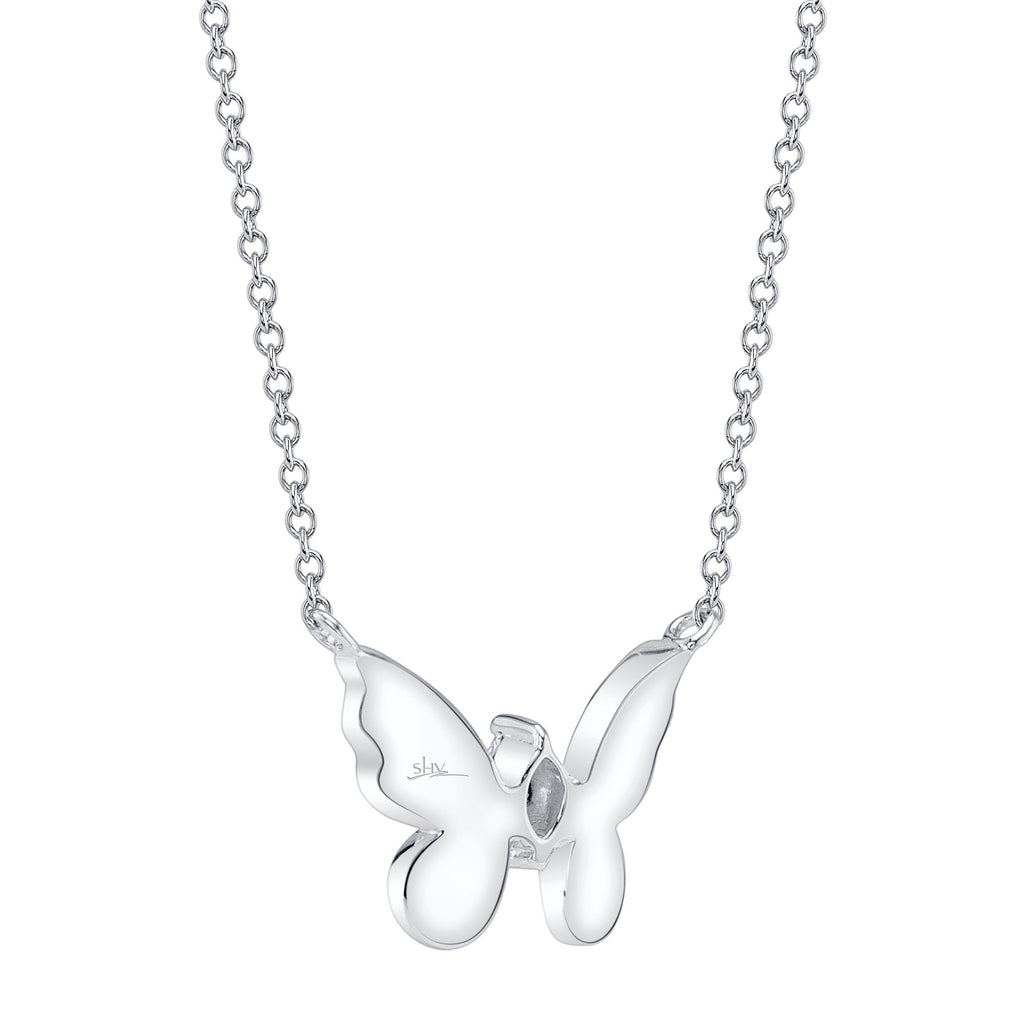 0.23CT 14K W/G DIAMOND MARQUISE BUTTERFLY NECKLACE