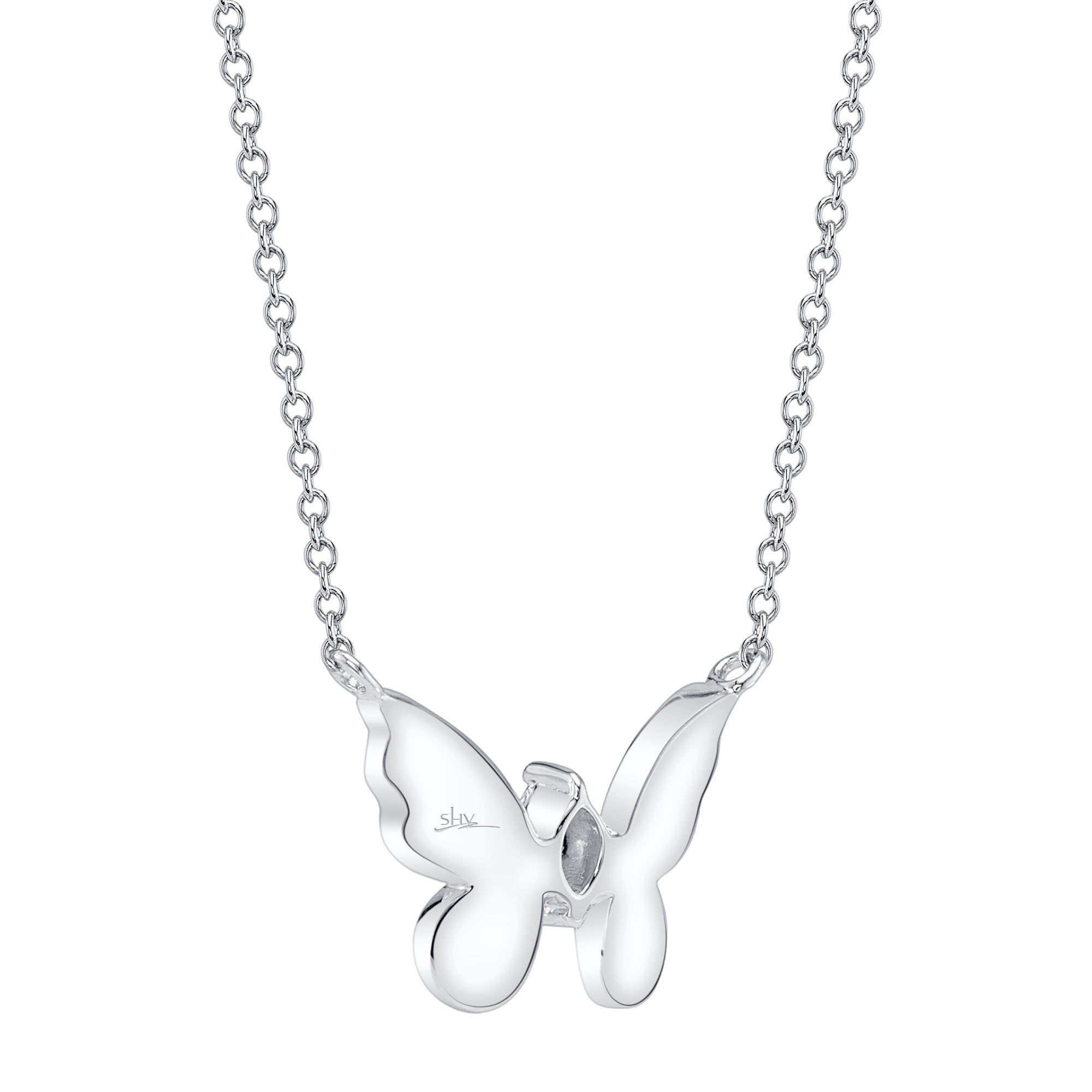 0.23CT 14K W/G DIAMOND MARQUISE BUTTERFLY NECKLACE
