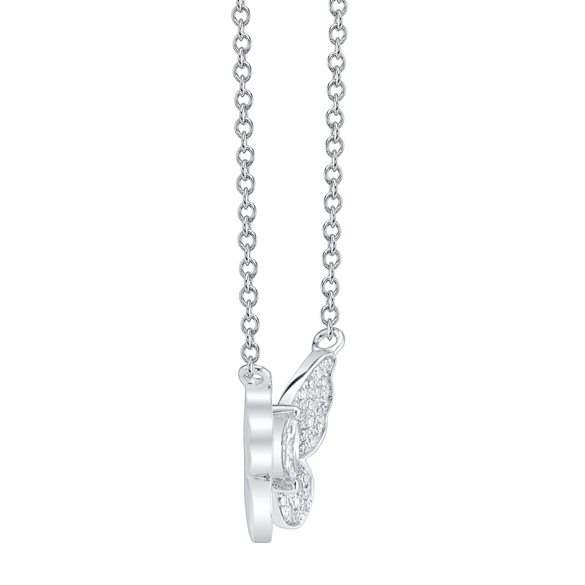 0.23CT 14K W/G DIAMOND MARQUISE BUTTERFLY NECKLACE