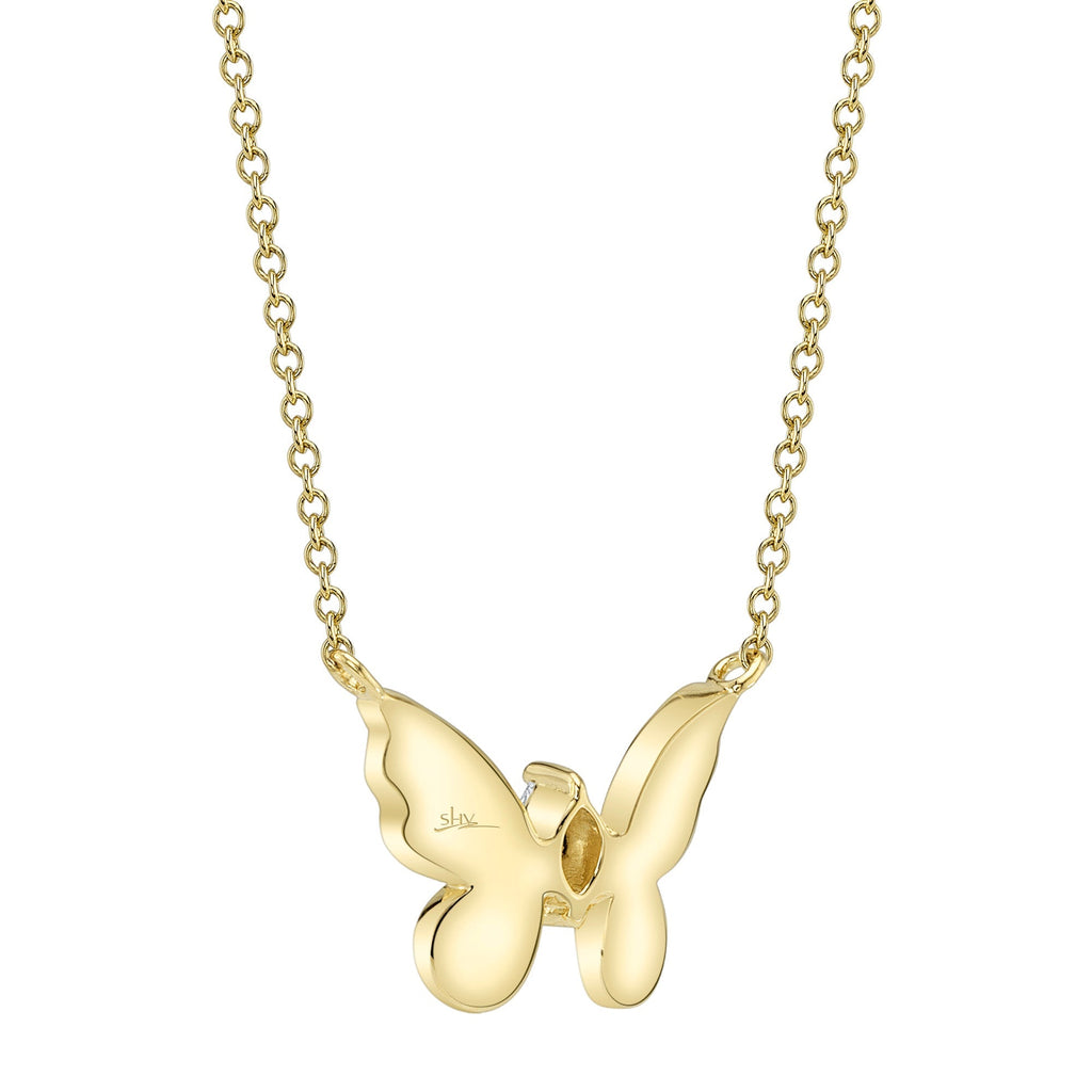 0.23CT 14K Y/G DIAMOND MARQUISE BUTTERFLY NECKLACE