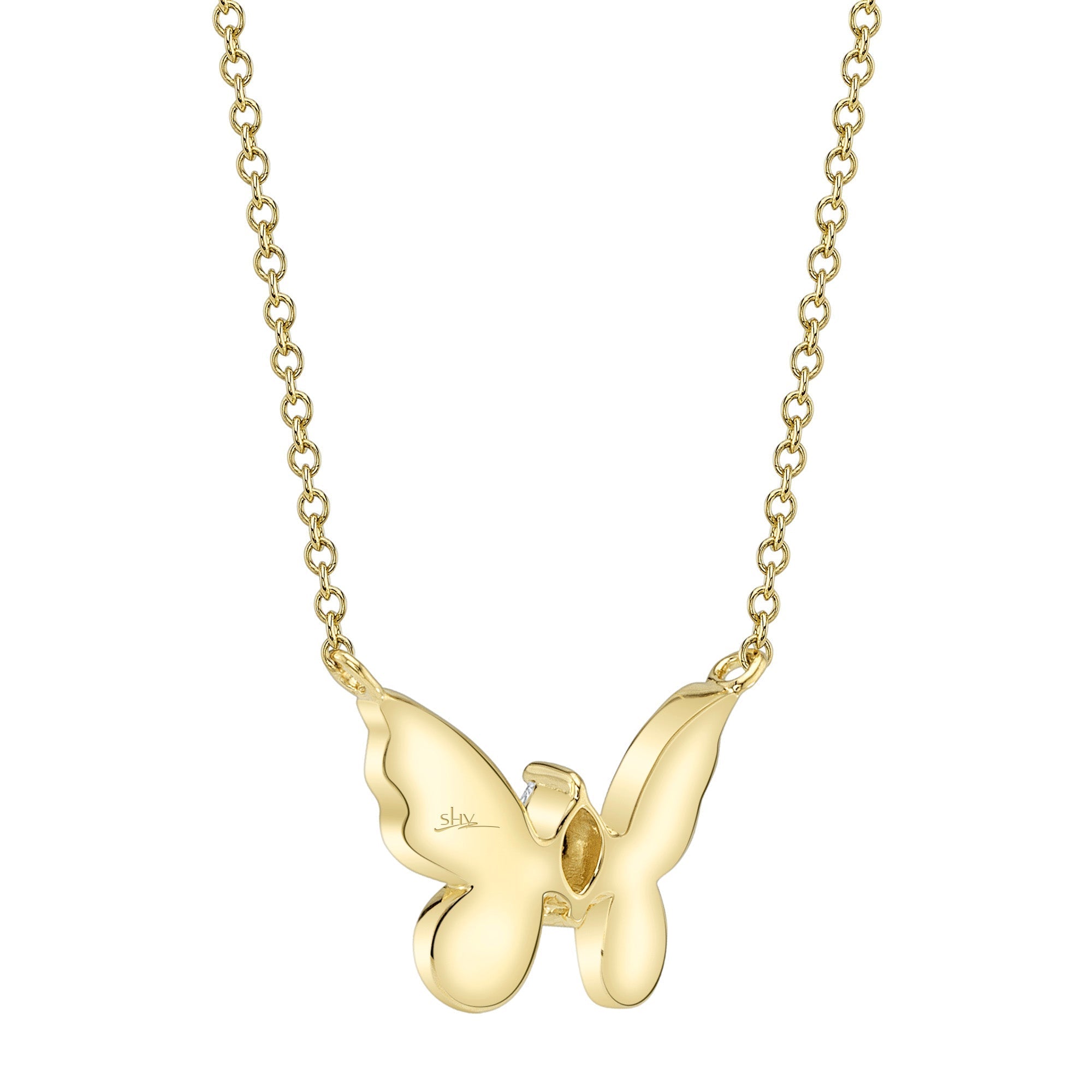 0.23CT 14K Y/G DIAMOND MARQUISE BUTTERFLY NECKLACE